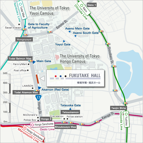 Access Map to Fukutake Hall, University of Tokyo